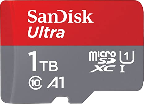 SanDisk 1TB Ultra microSDXC UHS-I Memory Card with Adapter - Up to 150MB/s, C10, U1, Full HD, A1, MicroSD Card - SDSQUAC-1T00-GN6MA