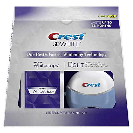 Crest 3D White Whitestrips with Light Teeth Whitening Kit, 28 Strips -14 Treatments (Each with 1 Upper & 1 Lower)