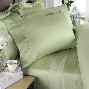 21 inches EXTRA DEEP POCKET - 1000 Thread Count Egyptian Cotton Sheet Set, 1000TC, California King, Solid Sage