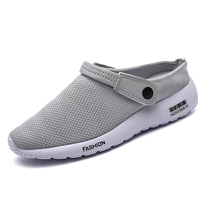 SCIEU Mens Slippers Casual Lightweight Breathable Beach Shoes Slip-On Mesh Sport Sandals