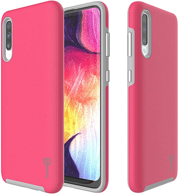 CoverON Slim Protective Hybrid Rugged Series for Samsung Galaxy A50 Case, Hot Pink