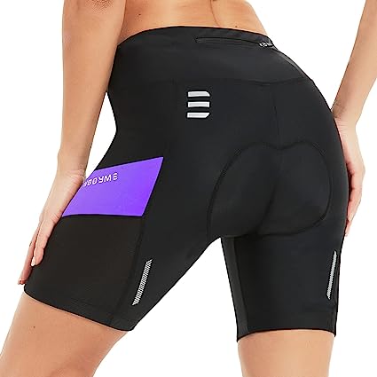 NOOYME Women Bike Underwear Gel 3D Padded Printed Design Bicycle Briefs Cycling Underwear Shorts