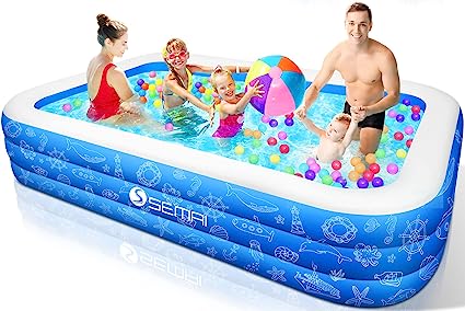 Inflatable Swimming Pool for Kids, 95"X 56" X 22" Full-Sized 2.4M Family Lounge Pool for Kids, Adults, Toddlers for Ages 3 , Inflatable Family Pool for Outdoor, Garden, Backyard, Summer Water Party