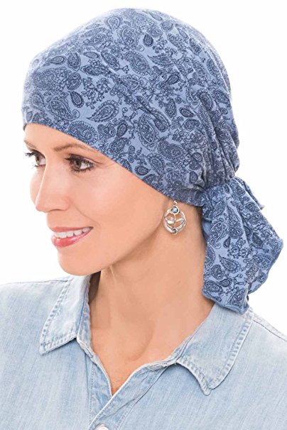 Headcovers Unlimited Slip-On Slinky Pre-Tied Head Scarf: Scarves for Cancer Patients, Chemo Mini Daisy