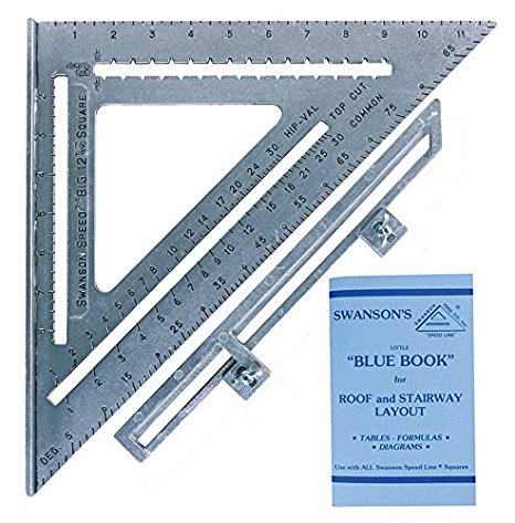 Swanson Tool S0107 12-Inch Speed Square Layout Tool with Blue Book