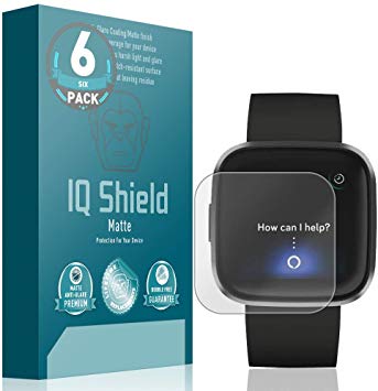 IQ Shield Matte Screen Protector Compatible with Fitbit Versa 2 (6-Pack) Anti-Glare Anti-Bubble Film