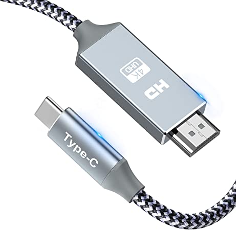 USB C to HDMI Cable 1.8m，Snowkids 4K USB type c to hdmi cable/cord,[Thunderbolt 3 Compatible] Support 4K UHD,Compatible with MecBook Pro/Air Sumsung S10/S9/S8/Note 10/9/8 Plug&Play,Nylon braid