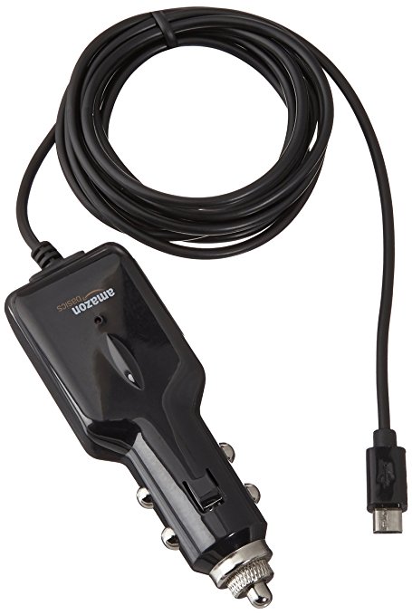 AmazonBasics 5 Feet Micro USB Universal Car Charger for Android (Black)