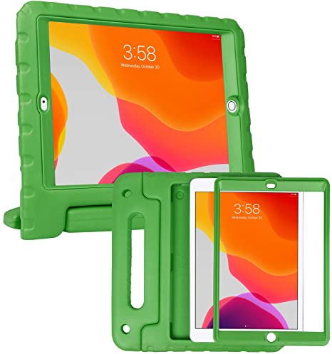 HDE iPad 7th Generation Case for Kids with Built-in Screen Protector – iPad 10.2 inch 2019 Case for Kids Shock Proof Protective Heavy Duty Cover with Handle Stand for 2019 Apple iPad 10.2 - Green