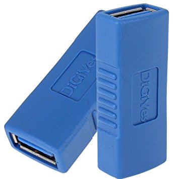 DiGiYes [2 Pack] SuperSpeed USB 3.0 Type-A Female to Female Adapter Bridge Extension Coupler Gender Changer Connector