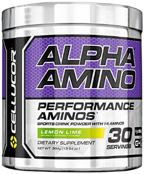 Cellucor Alpha Amino Acids Supplements with BCAA Powder, Lemon Lime, 13.54 Ounce (30 Servings)