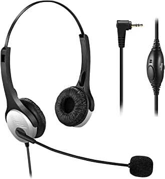 Voistek 2.5mm Telephone Headsets with Microphone Noise Canceling Landline Phone Headset Compatible with Panasonic Dect 6.0 Cordless Phones KX-TGF575S KX-TGA950B KX-TG6592T KX-TGE430B KX-TGE433B