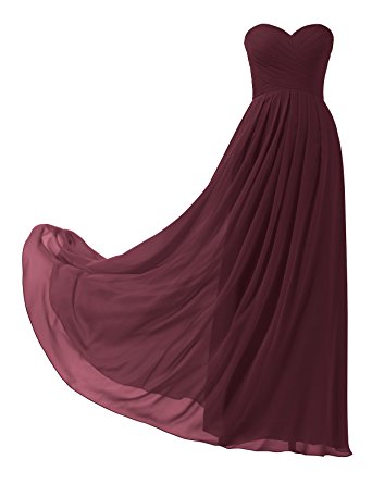 Remedios A-Line Chiffon Bridesmaid Dress Strapless Long Prom Evening Gown