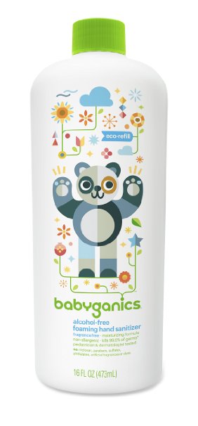 Babyganics Alcohol-Free Foaming Hand Sanitizer Refill, Fragrance Free, 16oz Bottle