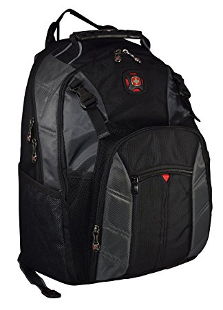 SwissGear The Sherpa 15.6" Padded Laptop Backpack/School Travel Bag (Black-Charcoal)