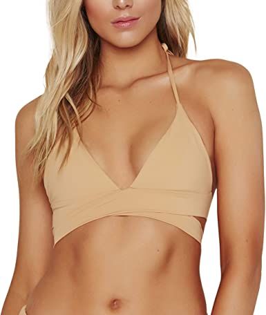 ToBeInStyle Women's Seamless Self-Lined Wrap-Around Halter Bikini Top