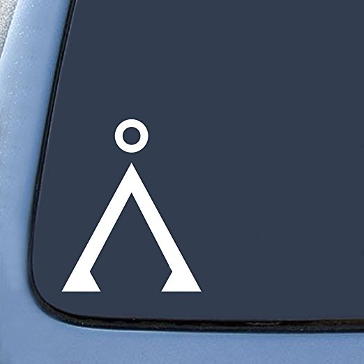 Stargate Earth Inspired Logo Sticker Decal Notebook Car Laptop 5" (White)