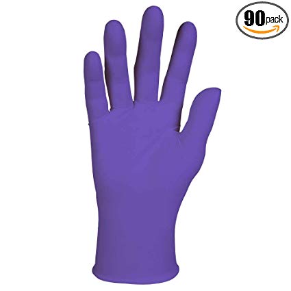 Kimberly-Clark 55084 Nitrile Exam Gloves, Capacity, Volume, Nitrile, x Large, Purple (Pack of 90)