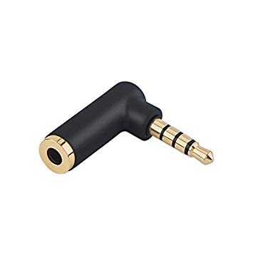 Angle 3.5mm Audio Adapter,CableCreation 1/8 TRRS Stereo Headphone Connector Male to Female Compatible Headset, Tablets, MP3 Players,Game Controller,Speakers,Black