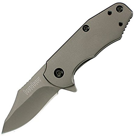 Kershaw Ember (3560) 2 Inch Modified Drop Point Matte Grey Pocket Knife, Small Everyday Carry, Features SpeedSafe Assisted Opening, Flipper and Reversible 3-Position Deep Carry Pocket Clip; 2.2 oz