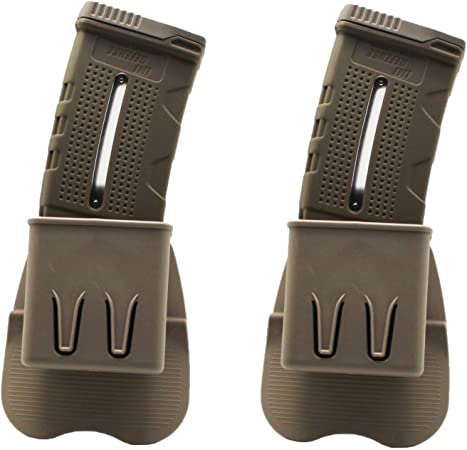 Ultimate Arms Gear 2 Pack of 5.56mm AR-15 M16 M4 Magazine Carrier Holder Belt Paddle Pouch Holster, FDE Flat Dark Earth Tan