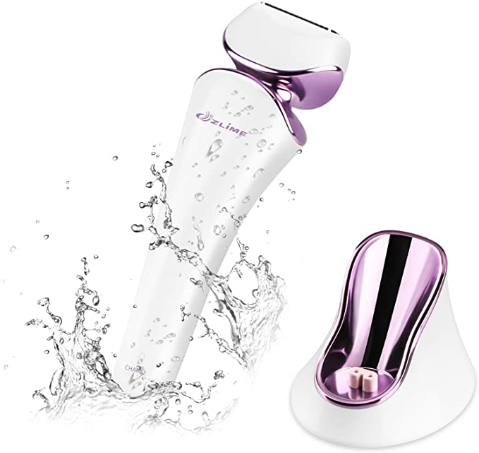 Zlime Electric Shaver for Women Electric Razor for Women IPX7 Waterproof Razor Shaver, Hair Removal for Underarms, Legs, Arms, Ladies Bikini Trimmer with Wet & Dry Use, USB Charging (Purple)