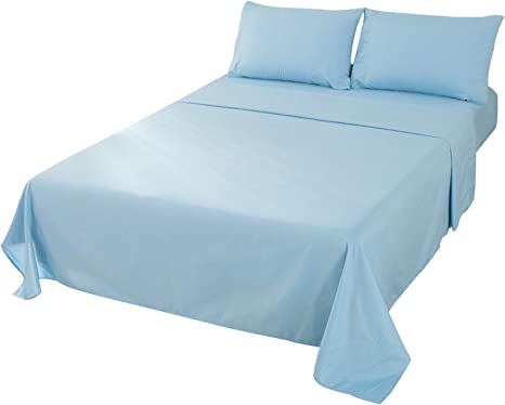 AKK Twin Sheet Set - Soft Hotel Luxury Twin Bed Sheets - Ultra Brushed Microfiber - 14" Deep Pocket - 3 Piece Set - Wrinkle Free (Twin, Light Blue)