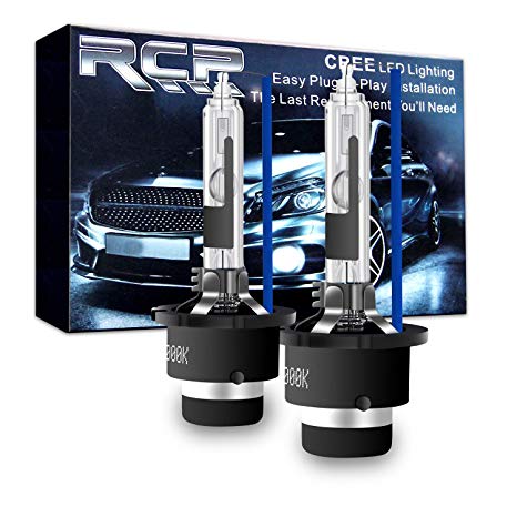 RCP - D4R8 - (A Pair) D4R 8000K Xenon HID Replacement Bulb Ice Blue Metal Stents Base 12V Car Headlight Lamps Head Lights 35W