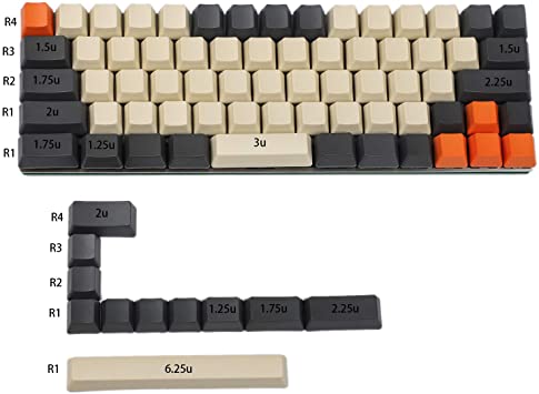 YMDK Carbon Blue White Red Black Minila Keyset Thick PBT OEM Profile Keycaps for Filco Minila YD60M Tada68 GK64 (Carbon Blank) (Only Keycap)