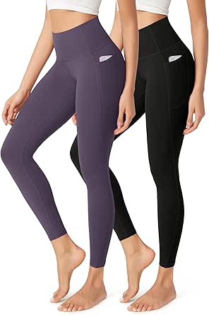 ODODOS ODCLOUD 2-Pack Buttery Soft Lounge Yoga Leggings with Pockets for Women 23" / 25" / 28" High Waist Yoga Pants