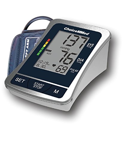 ChoiceMMed Silver Digital Upper Arm Blood Pressure Monitor (BP Monitor) with FDA/CE/FCC Certificates Approved Superior Quality Guaranteed (Standard)