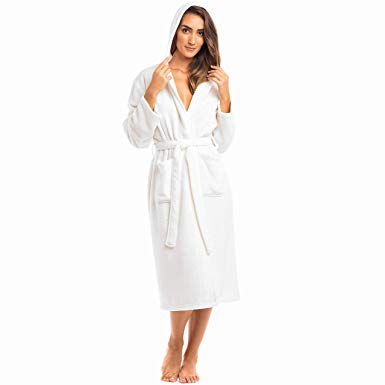 Thread Republic Spa Collection Plush Fleece Robe w/Hood Luxurious Warm Bathrobe