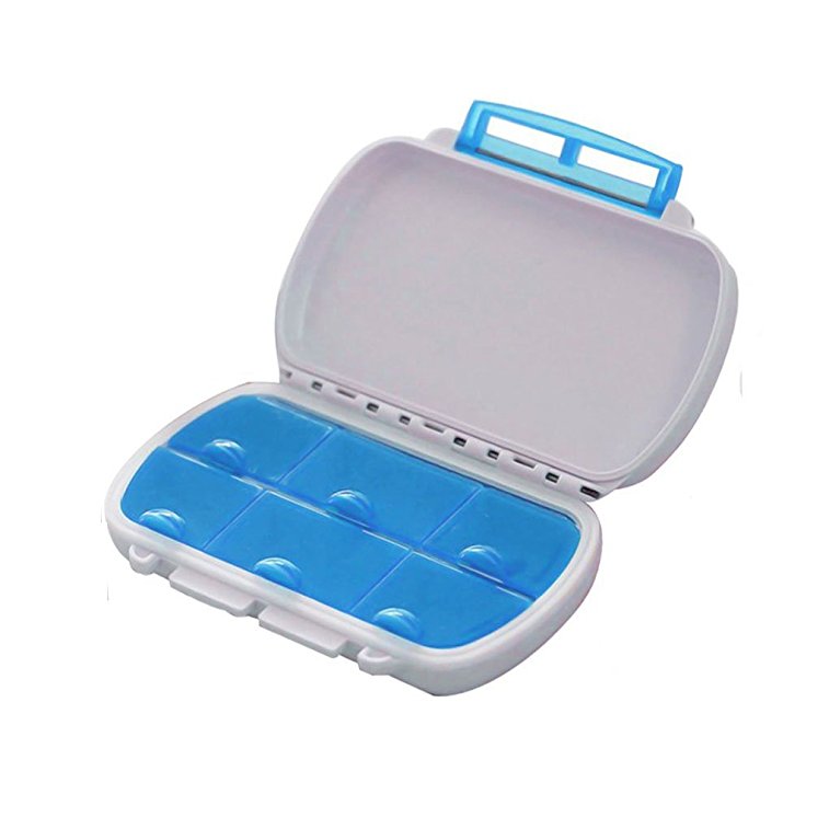 Neeshow Outdoor Waterproof Pill Box Medicine Storage Organizer Container Case (Blue)