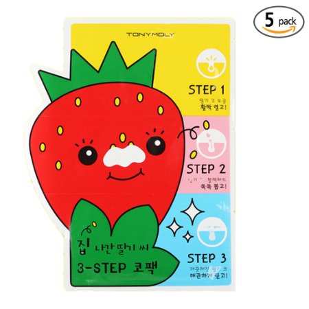 TONYMOLY Seedless Strawberry Seeds 3-step Nose Pack 6g 1 5 Set