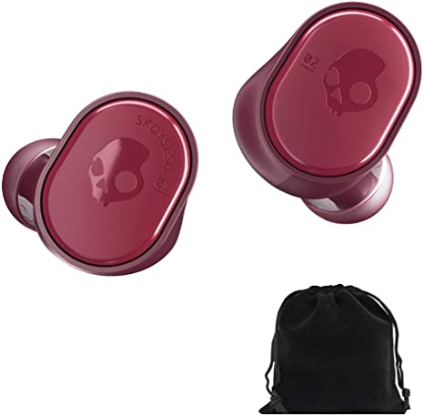 Skullcandy Earbuds Wireless Sesh True in-Ear - Includes Black Velvet Carrying Pouch - Moab Red