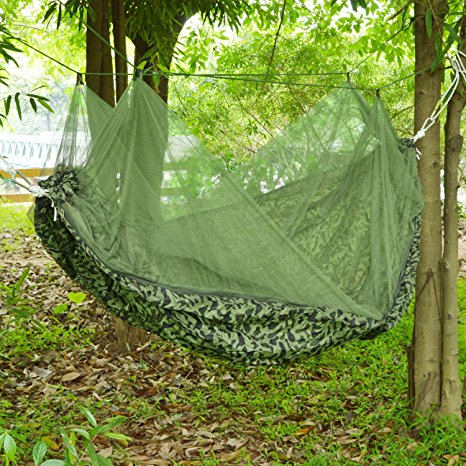 Camping Hammock with Mosquito Net,Double Persons Iqammocking Bed Tent Portable Cot for Relaxation,Traveling,Outside Leisure