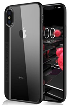 iPhone X Case, Basstop 2 in 1 TPU PC Shockproof Protective Transparent Cover Case for iPhone X(Black)