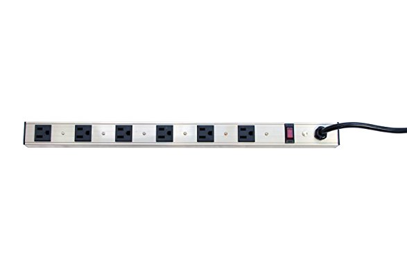 StandDesk Commercial Grade Power Strip - 6 Port Outlet - 12 Foot Cord - Suitable For Home, Office, Standing Desk