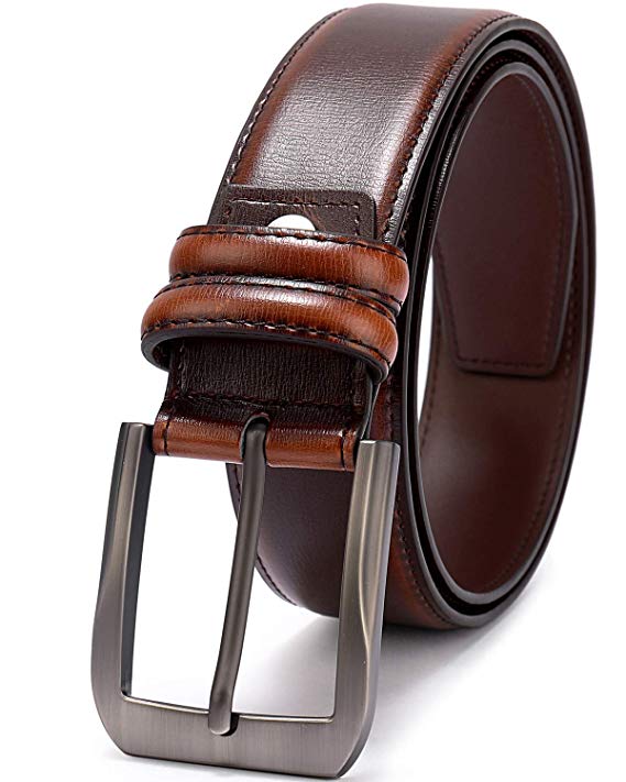 Beltox Fine Men’s Casual Leather Jeans Belts 1 1/2” Wide 4MM Thick Alloy Prong Buckle Work Dress Belt for Men