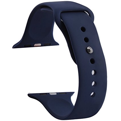 For Apple Watch Band,Goodidus Soft Silicone Fitness Replacement Sport Band for Apple Watch L Size(Dark blue 42MM)