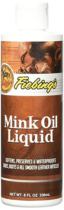 Fiebings Mink Oil Liquid, 8 Oz. - Soften, Preserves and Waterproofs Leather