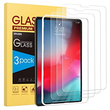 SPARIN Screen Protector for New iPad Pro 12.9 inch (2018 Release), [3 Pack] Tempered Glass Screen Protector for iPad Pro 12.9 3rd Generation with [Apple Pencil Compatible] [Alignment Frame]