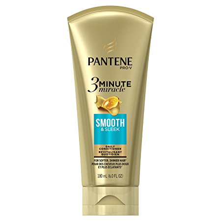 Pantene Smooth & Sleek 3 Minute Miracle Daily Conditioner, 6.0 fl oz (Packaging May Vary)