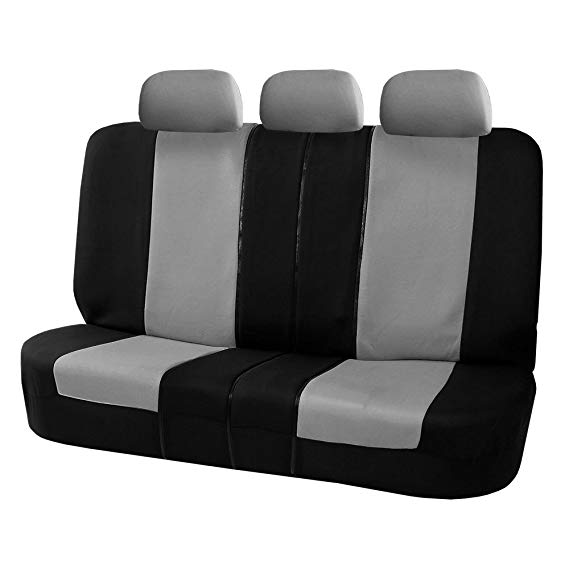 FH Group FB051GRAY013 Gray Universal Split Bench Seat Cover (Allow Right and Left 40/60 Split, 50/50 Split Fit Most of Vehicle)