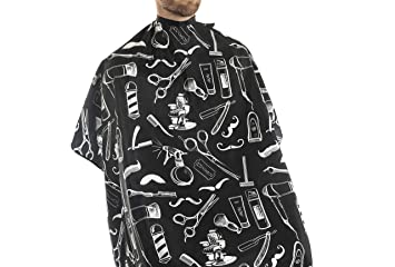 Vintage Tools Cape for Barbers and Stylists (Black)