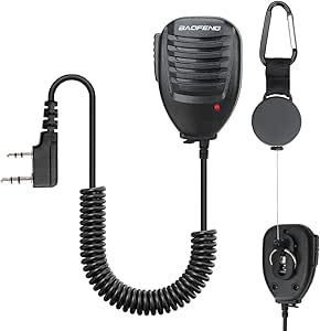 BAOFENG Original UV-5R Mic for Two Way Radio Shoulder Handheld Speaker Mic with Hand Pull Rope UV-5R Accessories with Mic UV-5R UV-5R Plus UV-82 UV-82hp UV-S9 BF-F8HP etc