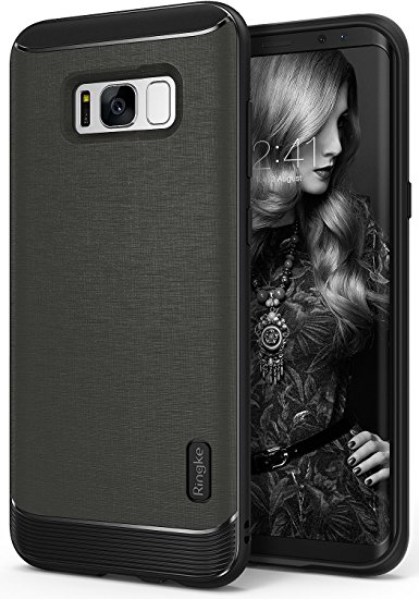Galaxy S8 Plus Case, Ringke [Flex S Series] Elite Coated Textured Modern Leather-Style Streamlined Anti-Fingerprint Advanced Shockproof Sophisticated Rustic Case for Samsung Galaxy S8 Plus - Gray