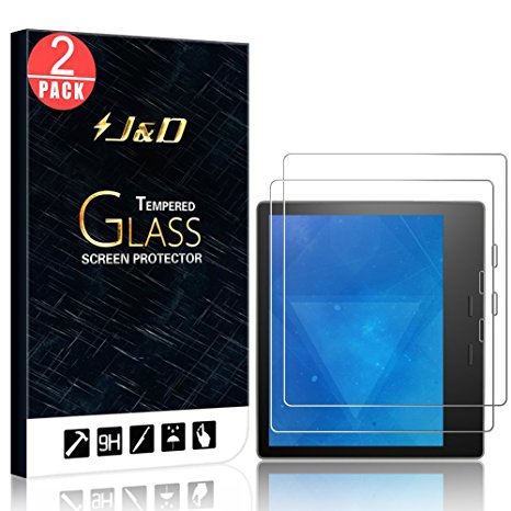 [2-Pack] New Kindle Oasis 2017 Screen Protector, J&D Glass Screen Protector [Tempered Glass] HD Clear Ballistic Glass Screen Protector for All-New Kindle Oasis E-reader (9th Generation, 2017 Release)