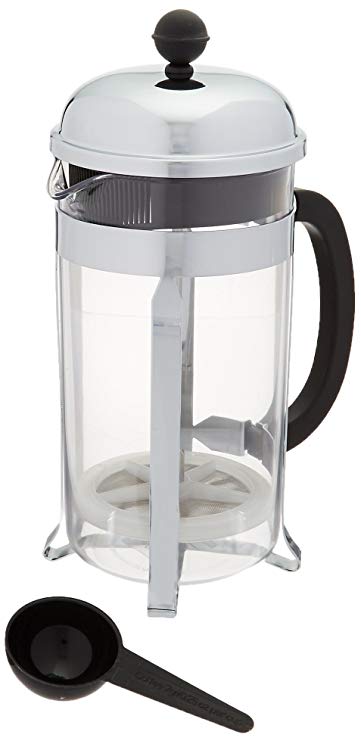 Bodum Chambord 8 Cup Shatterproof French Press Coffeemaker, Chrome, 1.0 liter, 34-Ounce