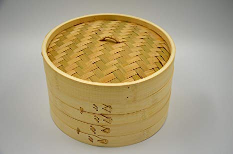 MASTERPROOFING 3-Piece Bamboo Steamer Set 10-Inch